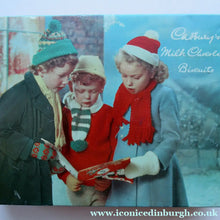 Load image into Gallery viewer, 1950s Cadbury's Biscuits Christmas Advertising Tin
