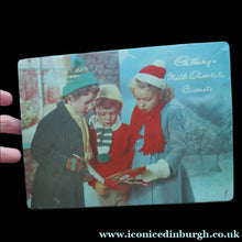 Load image into Gallery viewer, 1950s Cadbury's Biscuits Christmas Advertising Tin

