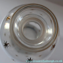 Load image into Gallery viewer, 1950s Chunky Hand-Blown Decanter Embellished with Cute Little Gold Stars
