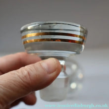 Load image into Gallery viewer, 1950s Chunky Hand-Blown Decanter Embellished with Cute Little Gold Stars
