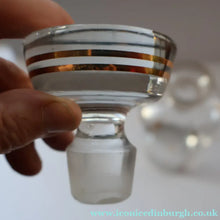 Load image into Gallery viewer, 1950s Chunky Hand-Blown Decanter Embellished with Cute Little Gold Stars
