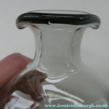 Load image into Gallery viewer, Vintage DANISH Holmegaard Art Glass Decanter by Per Lutken with Dimpled Side and Large Ball Stopper. DANICA Design
