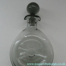 Load image into Gallery viewer, Vintage DANISH Holmegaard Art Glass Decanter by Per Lutken with Dimpled Side and Large Ball Stopper. DANICA Design
