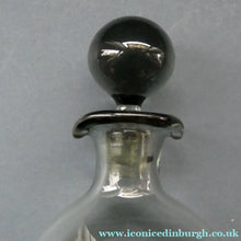 Load image into Gallery viewer, Vintage DANISH Holmegaard Art Glass Decanter by Per Lutken with Dimpled Side and Large Ball Stopper. DANICA Design
