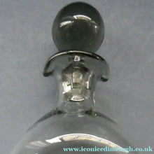 Load image into Gallery viewer, Vintage DANISH Holmegaard Art Glass Decanter by Per Lutken with Dimpled Side and Large Ball Stopper. DANICA Design
