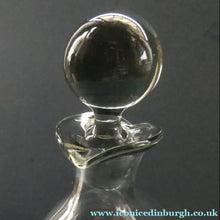 Load image into Gallery viewer, Vintage DANISH Holmegaard Art Glass Decanter by Per Lutken with Dimpled Side and Large Ball Stopper. DANICA Design
