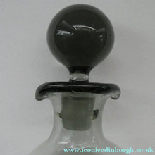 Load image into Gallery viewer, Vintage DANISH Holmegaard Art Glass Decanter by Per Lutken with Dimpled Side and Large Ball Stopper. DANICA Design
