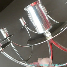 Load image into Gallery viewer, 1950s Vintage Danish Modernist Silver Plate Candelabra. Designed by Einar Dragsted
