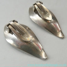 Load image into Gallery viewer, 1950s DANISH SILVER Leaf Pattern Clip-On Earrings. Designed by Eigil Jensen for Anton Michelsen 
