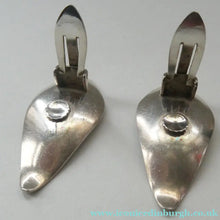 Load image into Gallery viewer, 1950s DANISH SILVER Leaf Pattern Clip-On Earrings. Designed by Eigil Jensen for Anton Michelsen 
