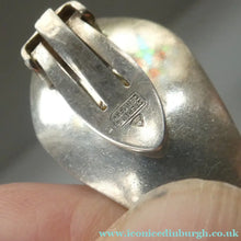 Load image into Gallery viewer, 1950s DANISH SILVER Leaf Pattern Clip-On Earrings. Designed by Eigil Jensen for Anton Michelsen 
