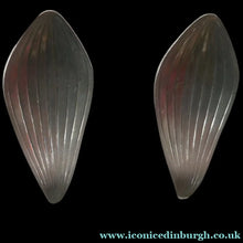 Load image into Gallery viewer, 1950s DANISH SILVER Leaf Pattern Clip-On Earrings. Designed by Eigil Jensen for Anton Michelsen 
