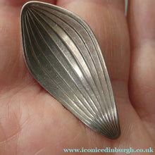 Load image into Gallery viewer, 1950s DANISH SILVER Leaf Pattern Clip-On Earrings. Designed by Eigil Jensen for Anton Michelsen 
