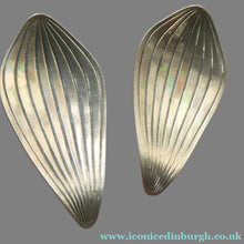 Load image into Gallery viewer, 1950s DANISH SILVER Leaf Pattern Clip-On Earrings. Designed by Eigil Jensen for Anton Michelsen 
