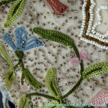 Load image into Gallery viewer, Delicate Vintage 1940s / 1950s Beaded Evening Bag; BELGIAN. Embellished with glass beads, and Embroidered Flowers
