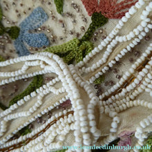 Load image into Gallery viewer, Delicate Vintage 1940s / 1950s Beaded Evening Bag; BELGIAN. Embellished with glass beads, and Embroidered Flowers
