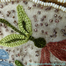 Load image into Gallery viewer, Delicate Vintage 1940s / 1950s Beaded Evening Bag; BELGIAN. Embellished with glass beads, and Embroidered Flowers
