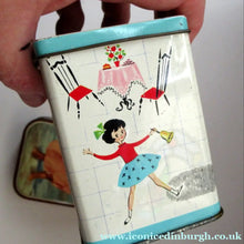 Load image into Gallery viewer, Delightful PAIR of Little Original 1950s Sweetie or Toffee Tins

