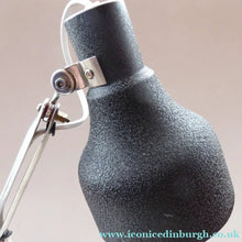 Load image into Gallery viewer, 1950s Desk Lamp with Movable Chrome Arm Fittings and Black Textured Metal Shade. HEAVY Circular Stepped Base
