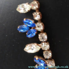 Load image into Gallery viewer, 1950s Vintage Hollywood Style Diamante Faux Sapphire Necklace
