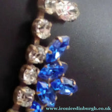 Load image into Gallery viewer, 1950s Vintage Hollywood Style Diamante Faux Sapphire Necklace
