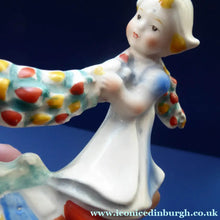 Load image into Gallery viewer, 1950s Nursery Wall Plaque Dutch Boy and Girl Carrying Garland of Tulips
