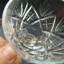 Load image into Gallery viewer, 1950s Edinburgh Crystal Set of Six Tiny Liqueur Glasses. 3 inches high
