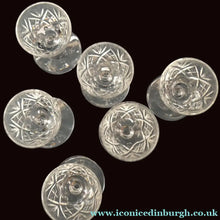 Load image into Gallery viewer, 1950s Edinburgh Crystal Set of Six Tiny Liqueur Glasses. 3 inches high - VINTAGE CRYSTAL GLASSES
