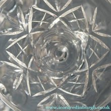 Load image into Gallery viewer, 1950s Edinburgh Crystal Set of Six Tiny Liqueur Glasses. 3 inches high - VINTAGE CRYSTAL GLASSES
