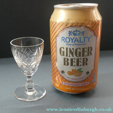Load image into Gallery viewer, 1950s Edinburgh Crystal Set of Six Tiny Liqueur Glasses. 3 inches high - VINTAGE CRYSTAL GLASSES
