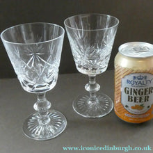 Load image into Gallery viewer, Edinburgh Crystal White Wine Glasses. STAR OF EDINBURGH Pattern. Set of Six. 6 inches
