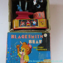 Load image into Gallery viewer, 1950s Blacksmith Bear Battery Tinplate Toy A1 Japanese
