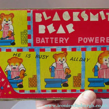 Load image into Gallery viewer, 1950s Blacksmith Bear Battery Tinplate Toy A1 Japanese
