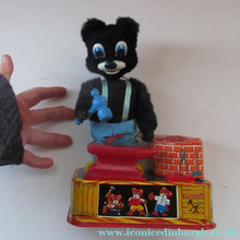 Load image into Gallery viewer, 1950s Blacksmith Bear Battery Tinplate Toy A1 Japanese
