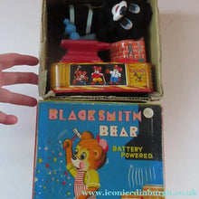 Load image into Gallery viewer, 1950s Blacksmith Bear Battery Tinplate Toy A1 Japanese
