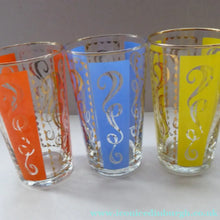 Load image into Gallery viewer, Fabulous Set of 1950s Harlequin Drinking Glasses. Six in Total in the Set
