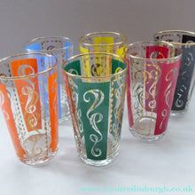 Load image into Gallery viewer, Fabulous Set of 1950s Harlequin Drinking Glasses. Six in Total in the Set

