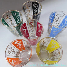 Load image into Gallery viewer, Fabulous Set of 1950s Harlequin Drinking Glasses. Six in Total in the Set
