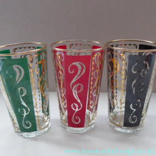 Load image into Gallery viewer, Fabulous Set of 1950s Harlequin Drinking Glasses. Six in Total in the Set
