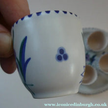 Load image into Gallery viewer, 1950s Floral POOLE POTTERY Set of Four Egg Cups &amp; Matching Stand
