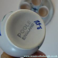 Load image into Gallery viewer, 1950s Floral POOLE POTTERY Set of Four Egg Cups &amp; Matching Stand

