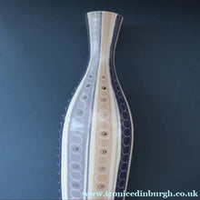 Load image into Gallery viewer, TALL 1950s Freeform Poole Bottle Vase by Alfred Rhead (PLC Pattern; 694 Shape). 14 1/4 inches
