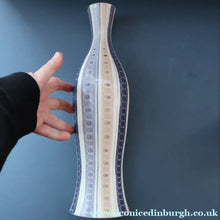 Load image into Gallery viewer, TALL 1950s Freeform Poole Bottle Vase by Alfred Rhead (PLC Pattern; 694 Shape). 14 1/4 inches
