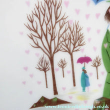 Load image into Gallery viewer, Vintage ROSENTHAL Small Dish. Shower of Hearts. The Lovers by Peynet. Two Sweethearts Shelter under an Umbrella - it rains little hearts

