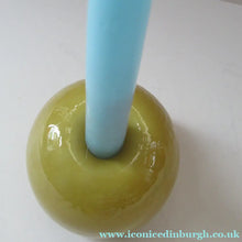 Load image into Gallery viewer, 1950s Glass Ball Candlestick, probably Swedish. Retailed by Wuidart Glass
