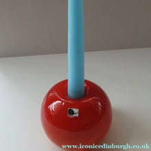 Load image into Gallery viewer, 1950s Glass Ball Candlestick, probably Swedish. Retailed by Wuidart Glass

