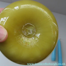 Load image into Gallery viewer, 1950s Glass Ball Candlestick, probably Swedish. Retailed by Wuidart Glass
