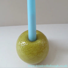 Load image into Gallery viewer, 1950s Glass Ball Candlestick, probably Swedish. Retailed by Wuidart Glass
