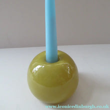 Load image into Gallery viewer, 1950s Glass Ball Candlestick, probably Swedish. Retailed by Wuidart Glass
