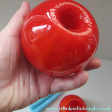 Load image into Gallery viewer, 1950s Glass Ball Candlestick, probably Swedish. Retailed by Wuidart Glass
